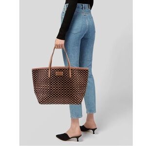 kate spade Brown Checkered Tote Bag
